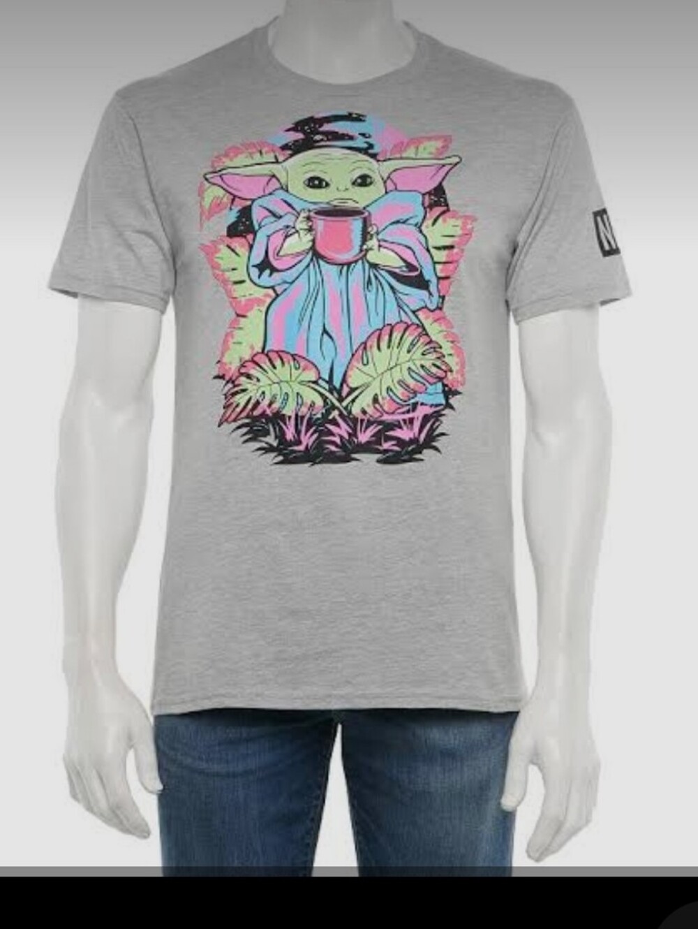 Men's Gray Baby Yoda Graphic Tee - Pets Reptile